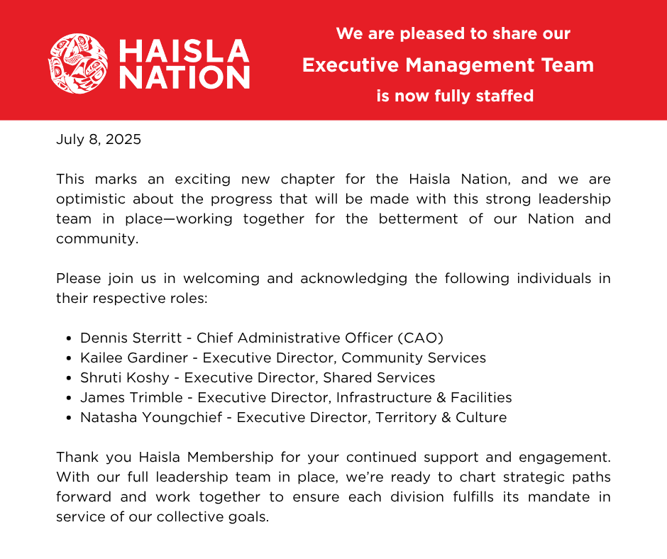 Haisla Nation Executive Management Team